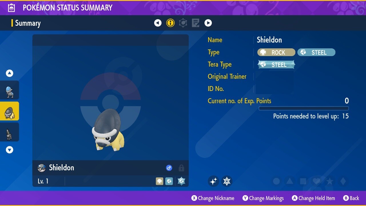 SHIELDON ✨ SHINY EGG 6 IV ✨ POKEMON SCARLET VIOLET ✨ INDIGO DISK ✨ CUSTOM ✅