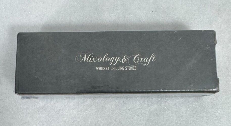 Mixology & Craft Whiskey Stones Gift Set with 2 Stripes - Whiskey Chilling Stone