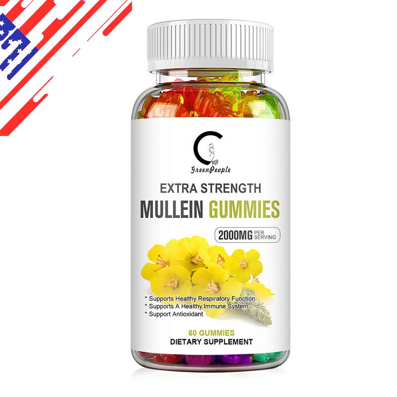 Mullein Leaf Gummies 2000mg For Lung Cleanse Detox Herbal Dietary Supplement