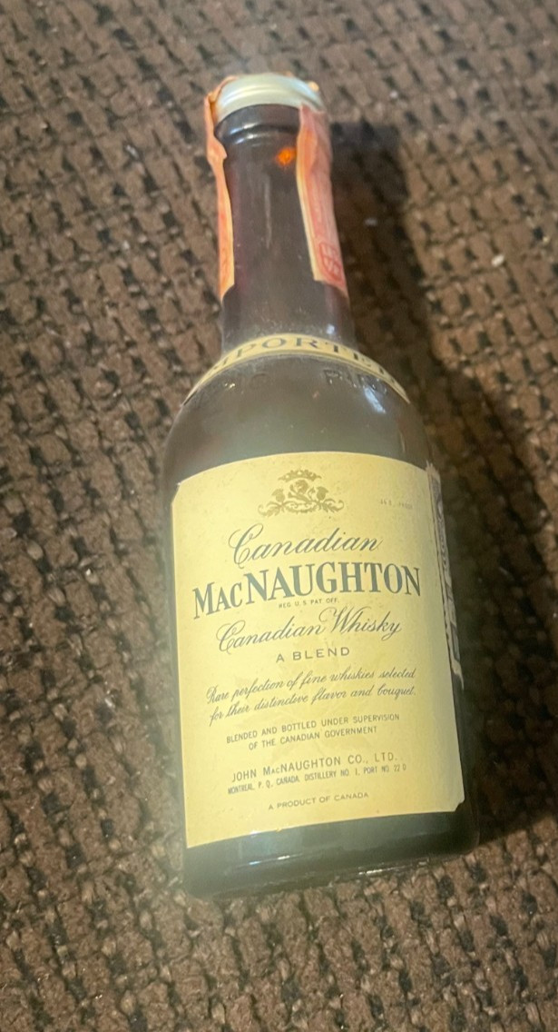 Vintage Mini MacNAUGHTON Canadian Whiskey Bottle 4.5" Collectible