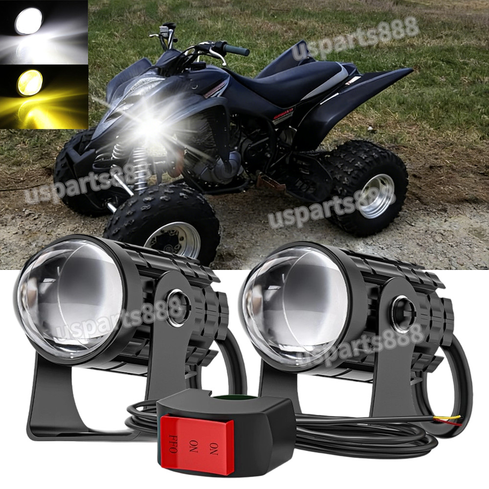 Fit for Raptor 125 250 350 660R 700 700R 2PCS White Yellow Spot LED Work lights