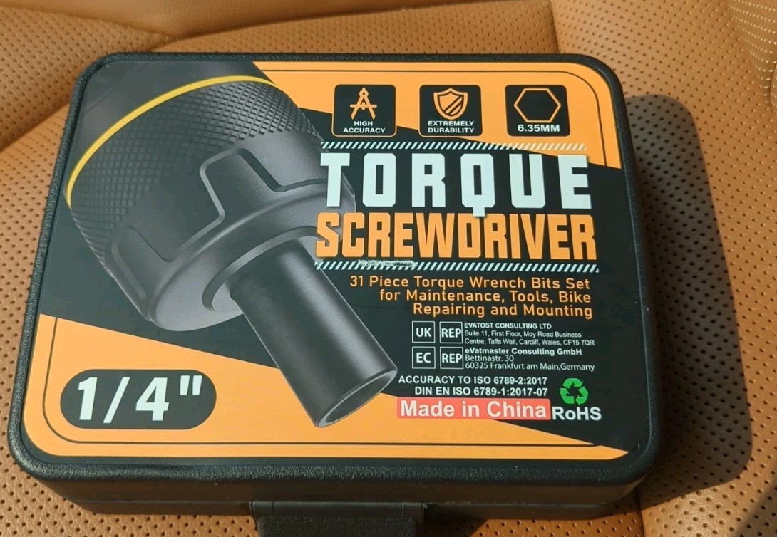 New Torque Screwdriver Set 10-80" Pounds lbs 31 Piece 1/4"Drive Tool,Bits, +Case