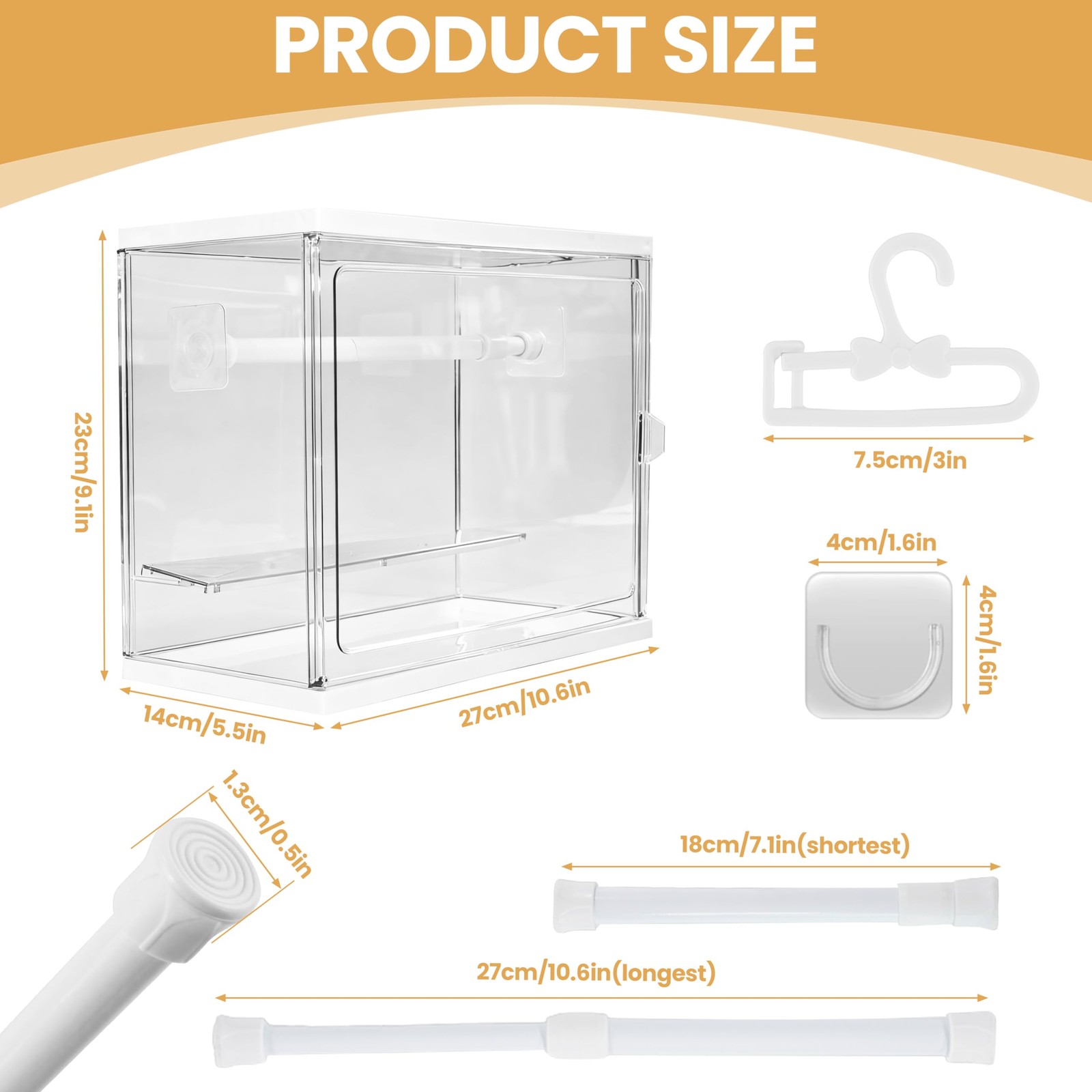 Clear Display Case Compatible with Labubu 15/17cm Doll Clothes & Transparent