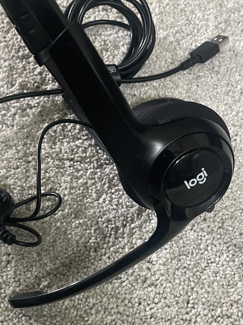 Logitech H390 Wired USB Computer Headset Black Tested Working