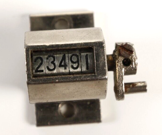Veeder 5 Digit Counter Patented October 3rd, 1899, Nickel Plated Brass, WORKS!