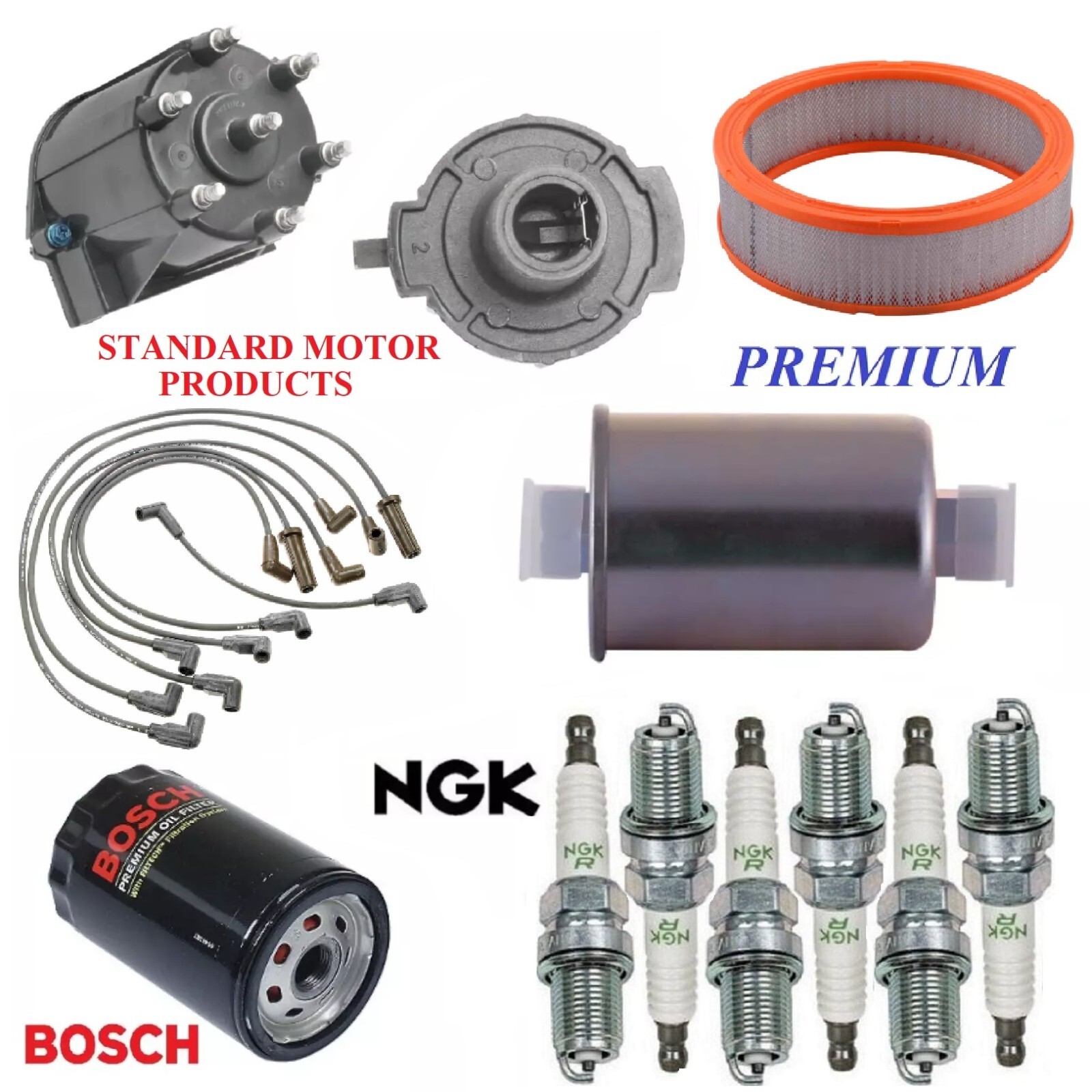 Tune Up Kit Filters Cap Spark Plugs Wire For CHEVY S10 BLAZER V6 4.3L; TBI 88-92
