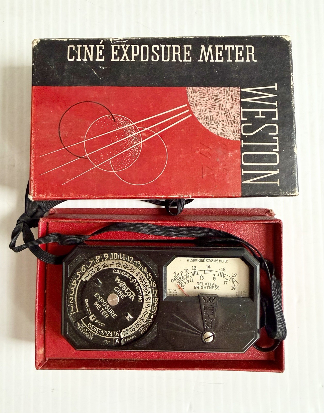 Vintage Weston Cine Model 819 Exposure Light Meter with Box