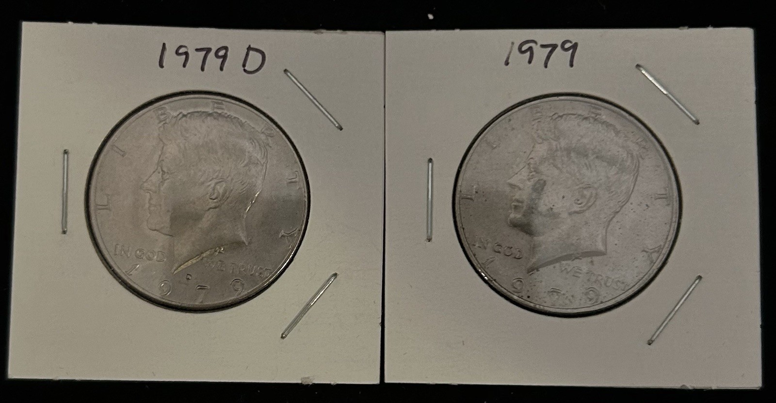 2 Kennedy Half Dollars 1979
