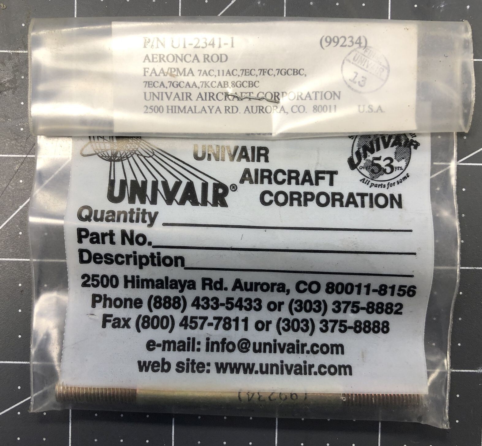 U1-2341-1 Univair rod, new in original packaging
