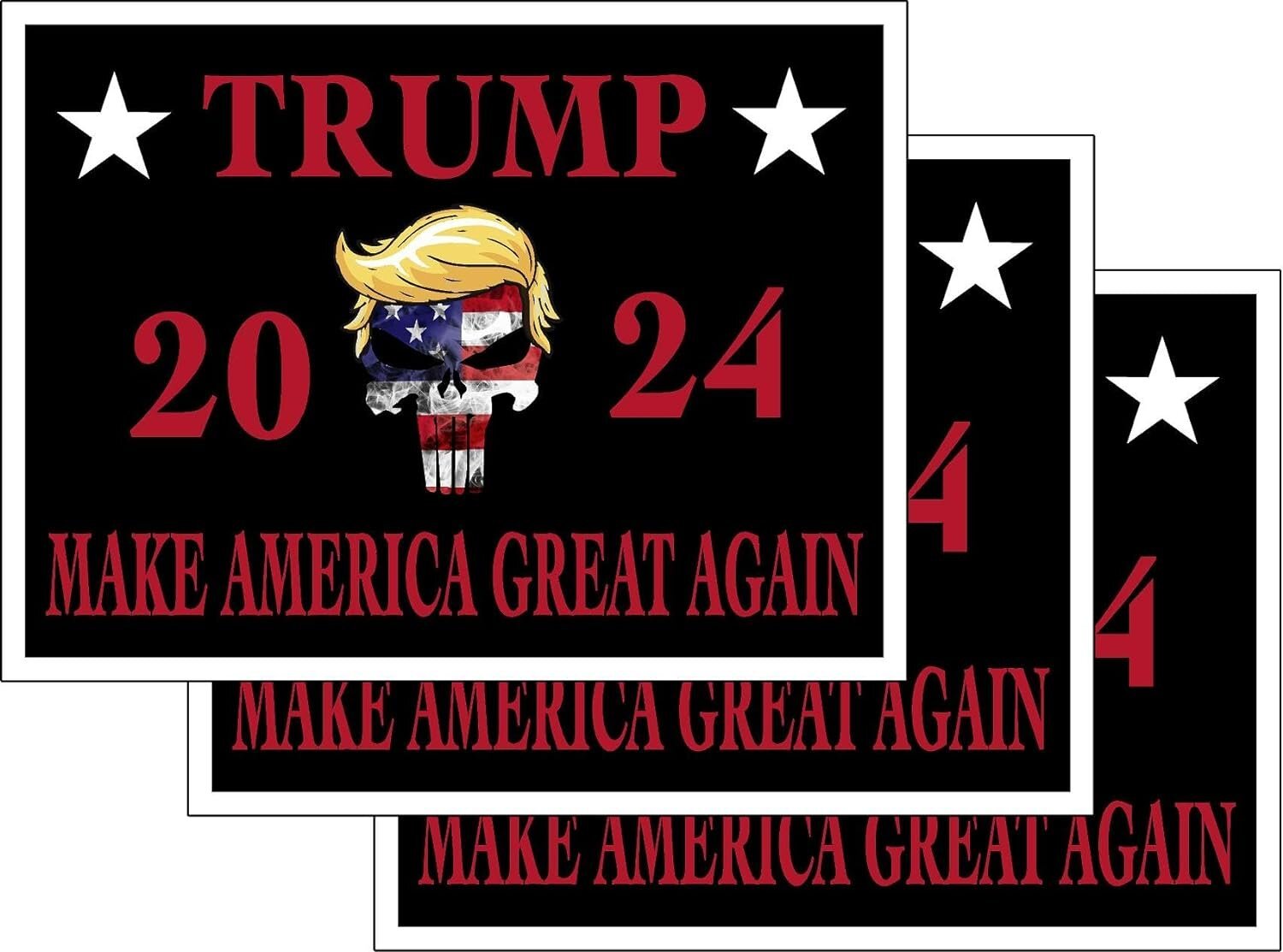 3 Pack Eco Punisher Trump 2024 Make America Great Again Bumper Magnet 4 in x...