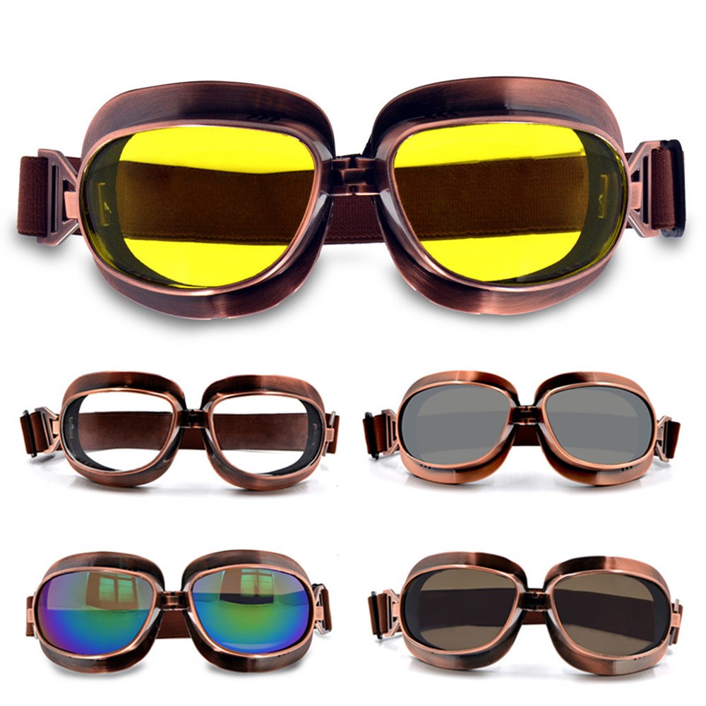 Retro Vintage Eyewear Driving Vintage Scooter Pilot Motorcycle Biker Goggles