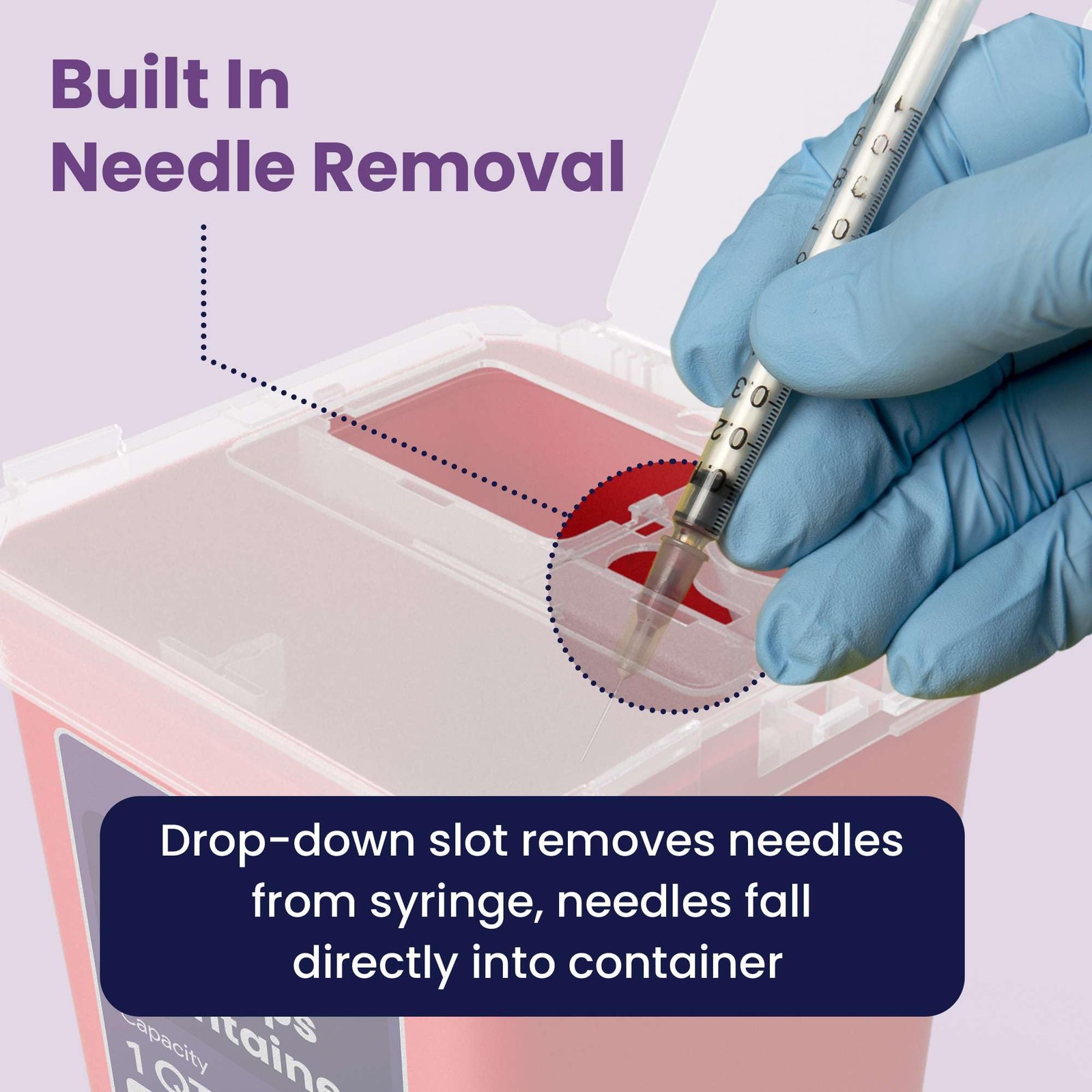 Small Sharps Container for Home Use - 1 Quart Needle Disposal 1 Quart, Red