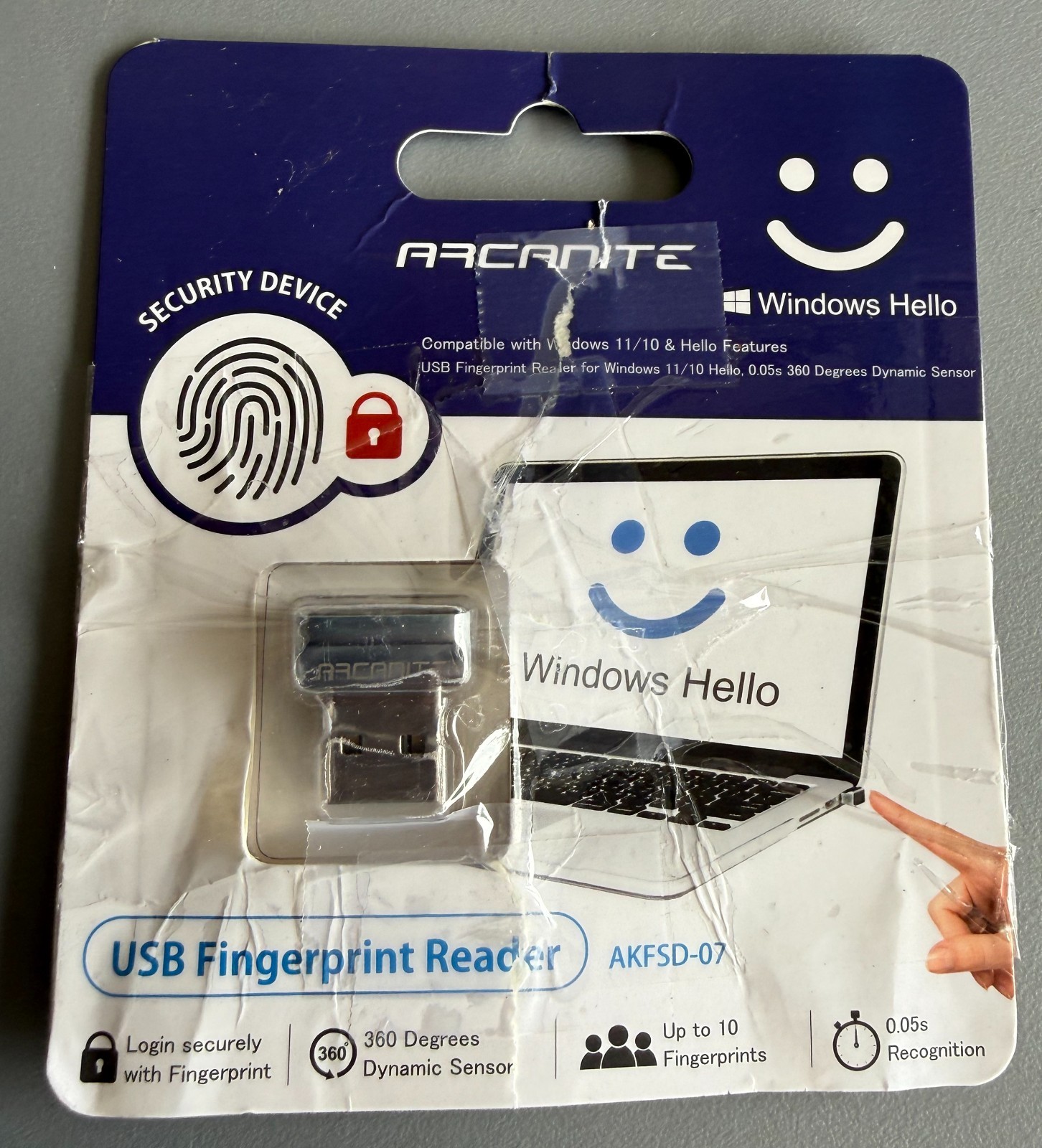 ARCANITE USB Fingerprint Reader for Windows 10/11 AKFSD-07 Security Device pc