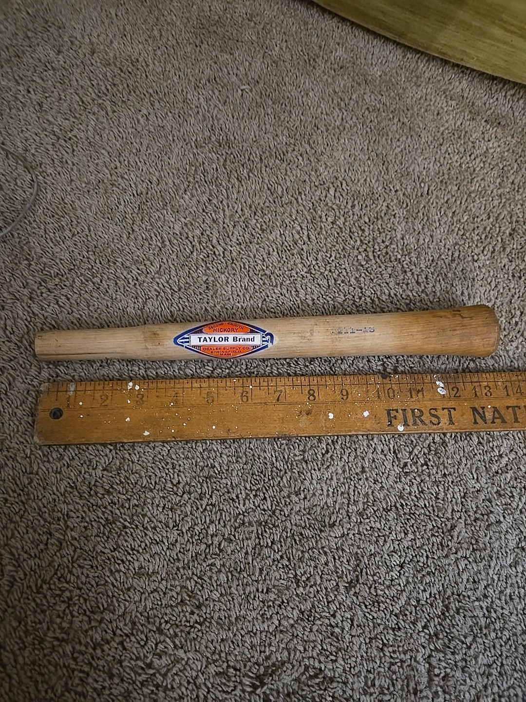 Vintage Taylor Brand Second Growth Hickory Hammer Handle. Unused !