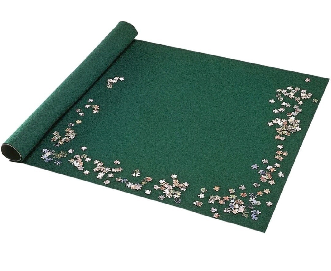 Green Felt Roll Up Puzzle Mat