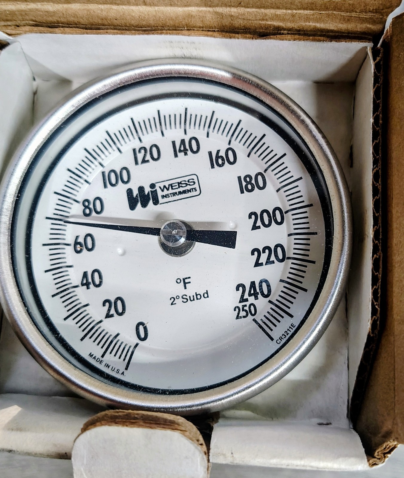 WEISS 3" BACK MOUNT BIMETAL  THERMOMETER 3BM4 1/2" NPT