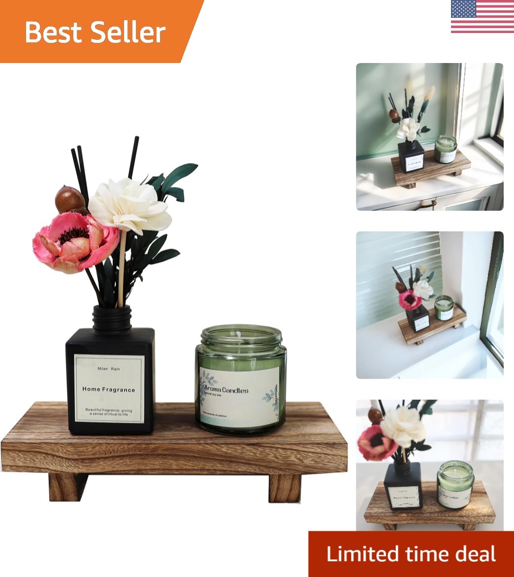 Sturdy Small Wooden Riser, 8.66x3.54in, Perfect for Kitchen and Bathroom Styling