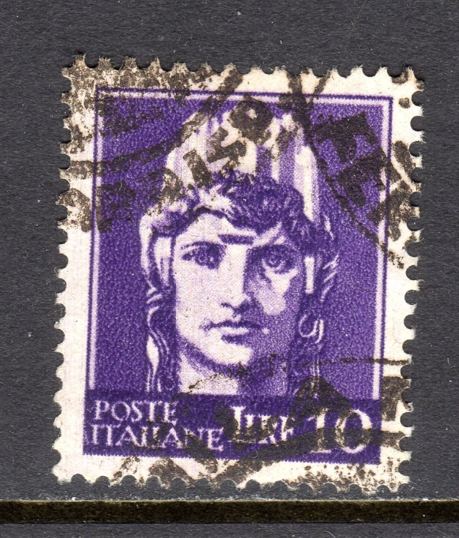 Italy Scott # 459 VF Used 1945 10 Lira "Italia" #1