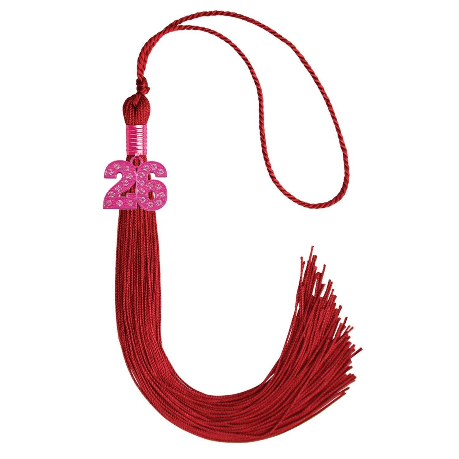 Endea Graduation Red Graduation Tassel with Pink Bling Charm