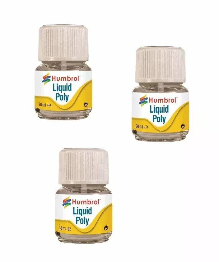 Humbrol AE2500 3 bottles of Liquid Poly Cement 28ml