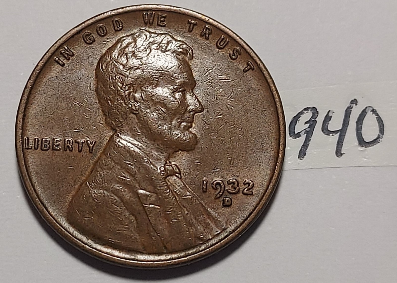 1932-D Lincoln Wheat Cent     EXTREMELY FINE    # 940