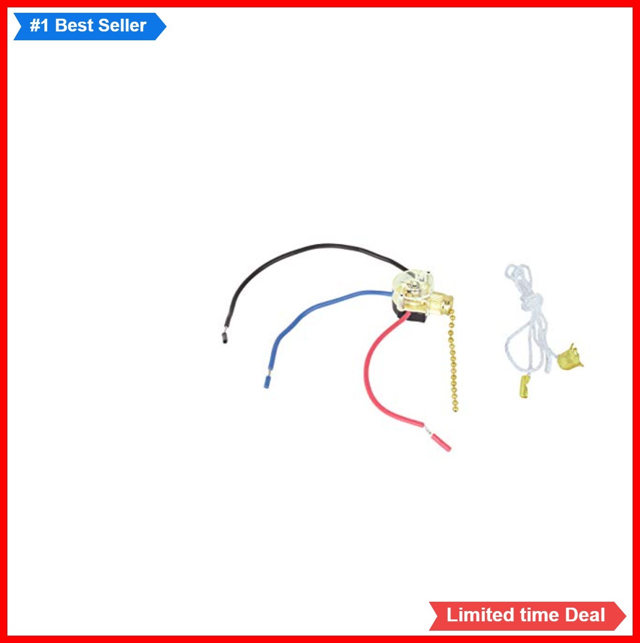 Ceiling Fan Pull Chain Switch 3-Way 6 Amp 125 Volt Polished Brass Replacement