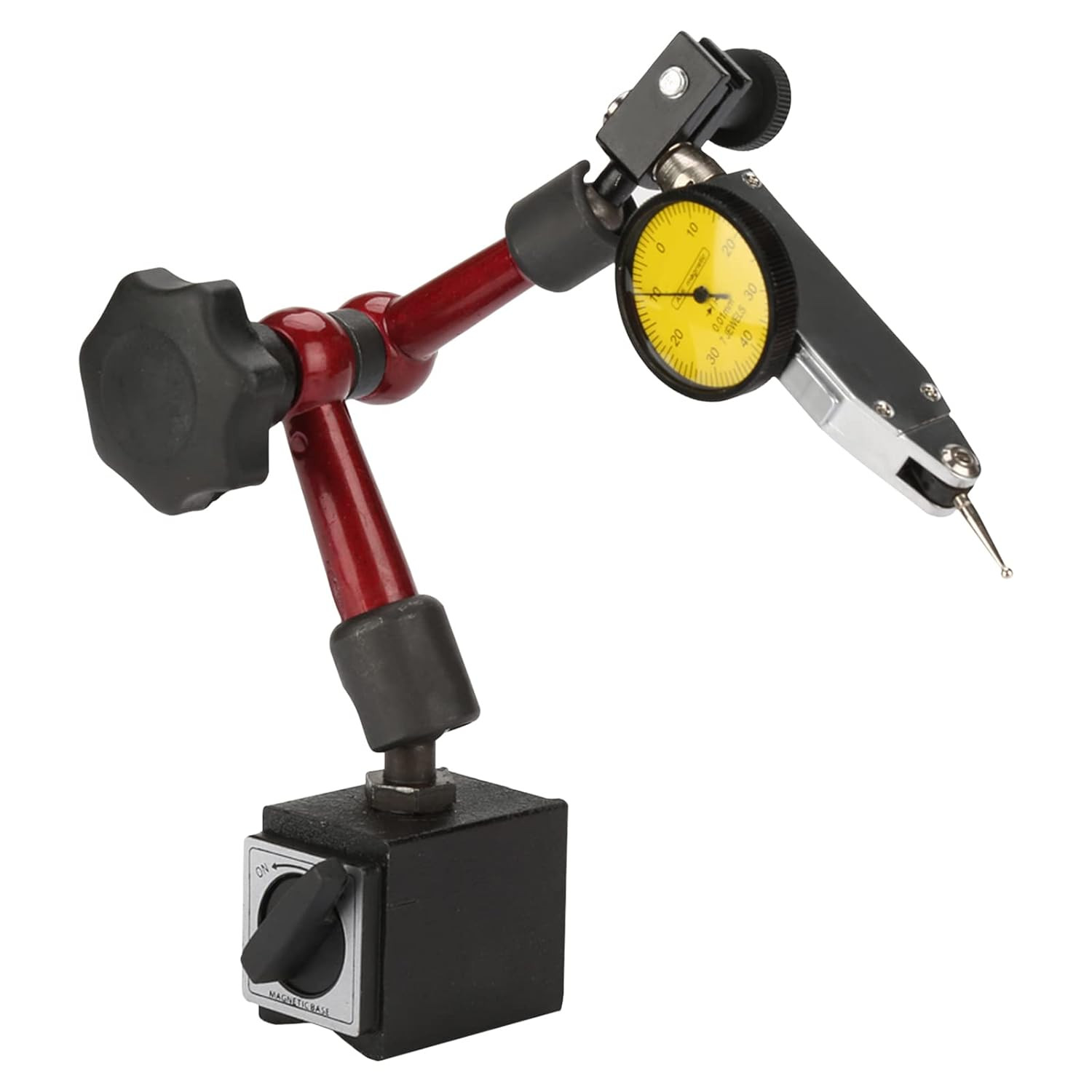 0 to 0.8Mm Lever Type Test Indicator with Magnetic Base Set, 32Mm Dial Diameter