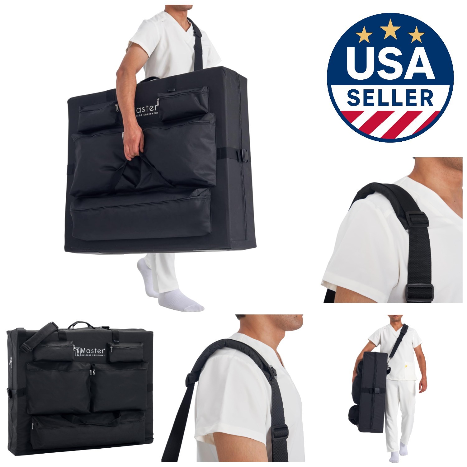 Durable Massage Table Carry Case for 25-32 In Tables with 5 Storage Pockets