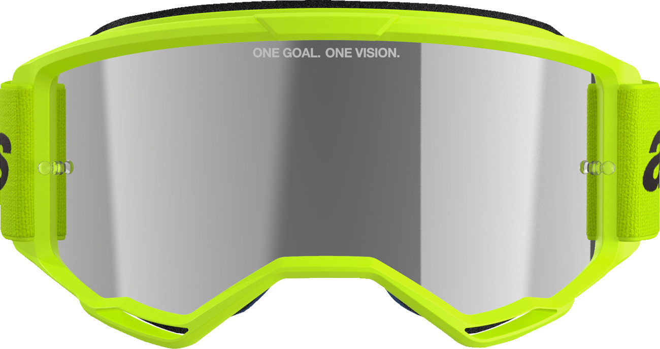 Alpinestars Vision 3 Goggle - Wordmark - Yellow Fluo - Silver Mirror Lens