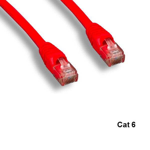 KNTK Red 1' Cat6 UTP Ethernet Cable 24AWG 550MHz RJ45 Patch Panel Networking