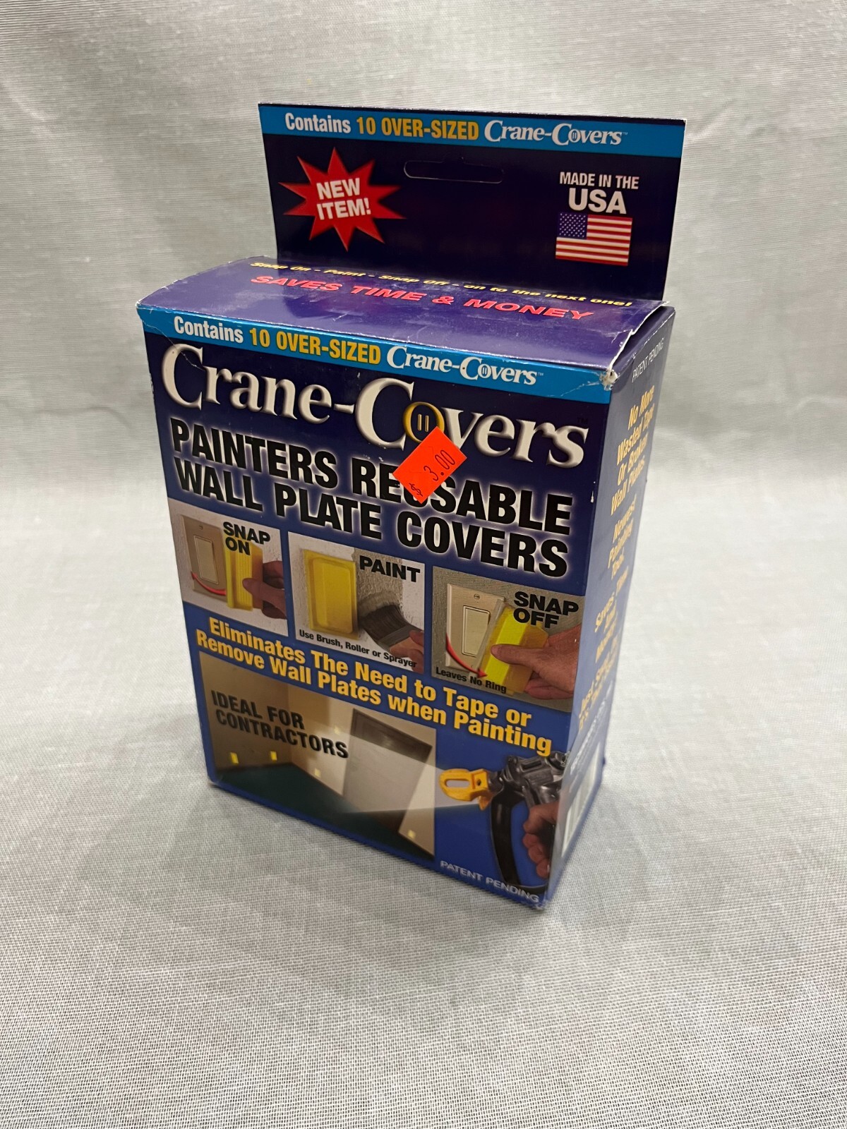 Over-Sized Crane-Covers Painters Reusable Wall Plate Covers Box of 10