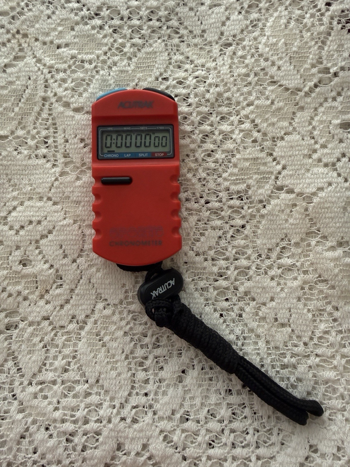 Acutrak SC-500 Red Digital Chronograph Stopwatch w/ Lap Split Timer