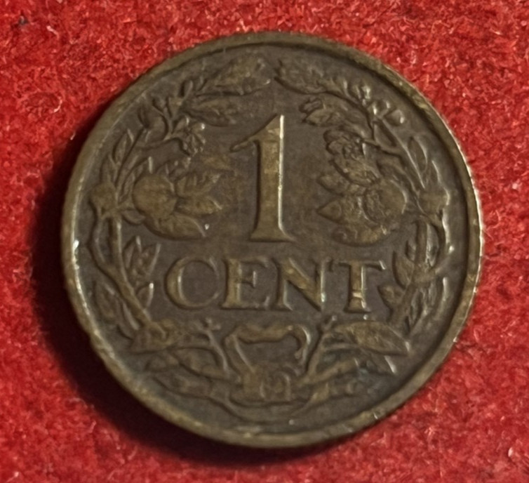 Netherlands Cent 1921 Bronze Coin KM#152 T11207