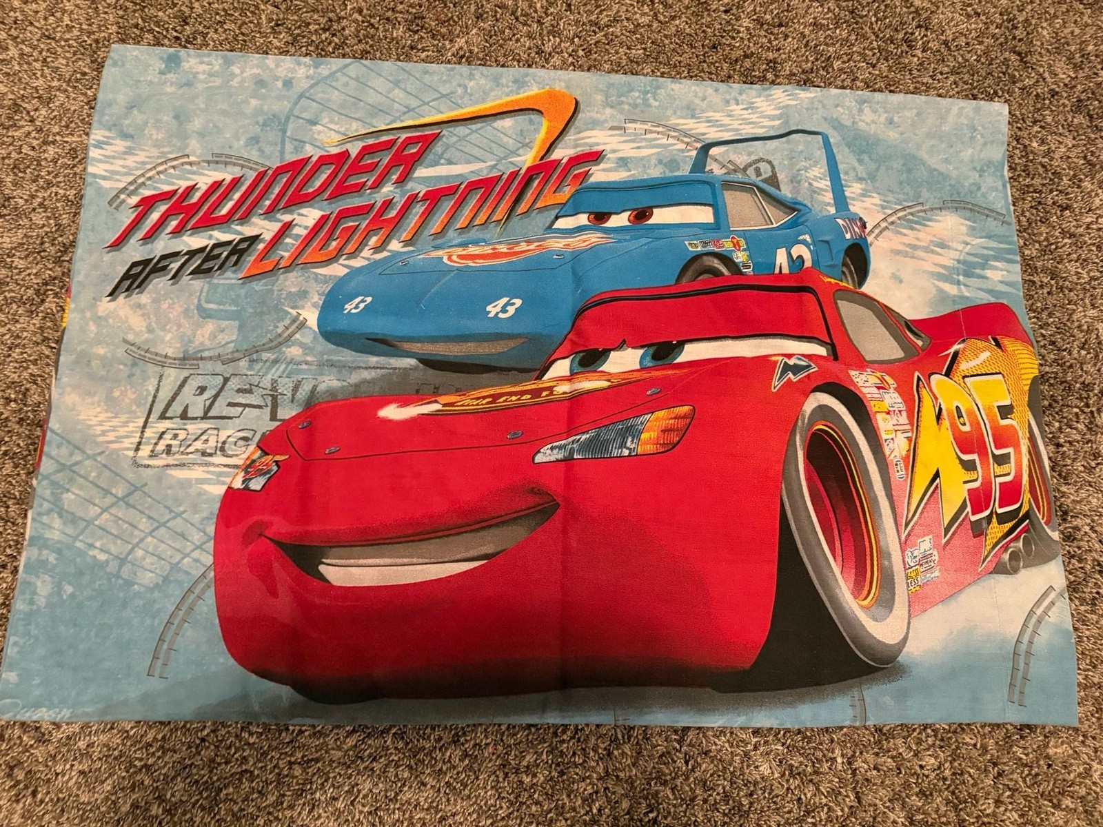 Disney Pixar Cars Thunder After Lightning McQueen King Standard Pillowcase