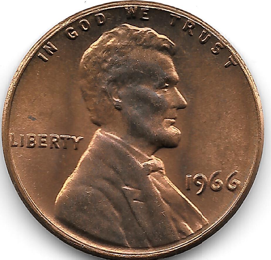 United States Unc 1966-P Lincoln Memorial Cent~Free Shipping