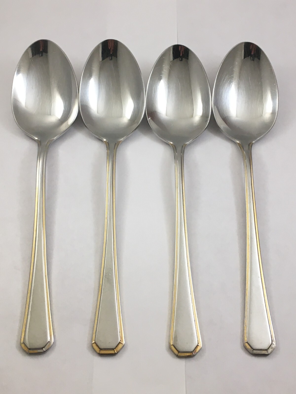 Lot Of 4 Oneida Golden Katherine 18/10 Stainless Oval Soup Spoons 7 1/4" Korea