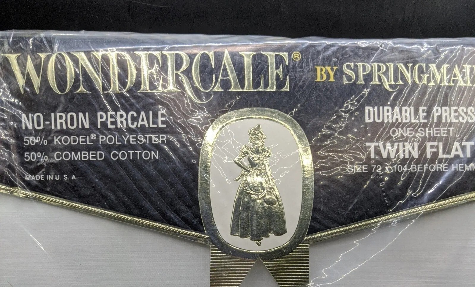 Wondercale NO IRON PERCALE Twin Flat White Sheet NEW OLD STOCK NOS