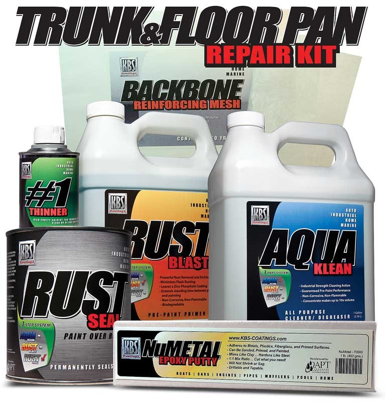 KBS; Trunk & Floor Pan Repair Kit; Klean RustBlast RustSeal;; Satin Black
