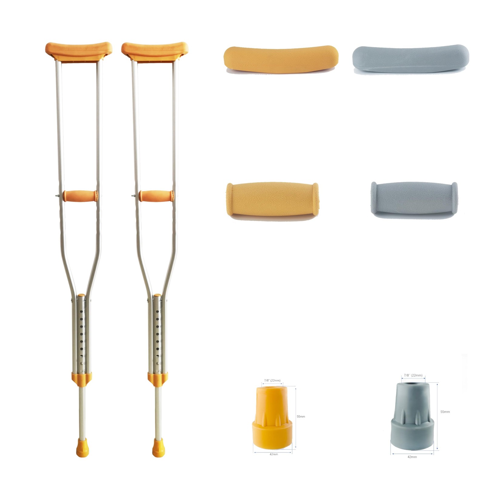 Replacement Crutch Pads Anti-slip, Rubber Padding for Walking Under Arm