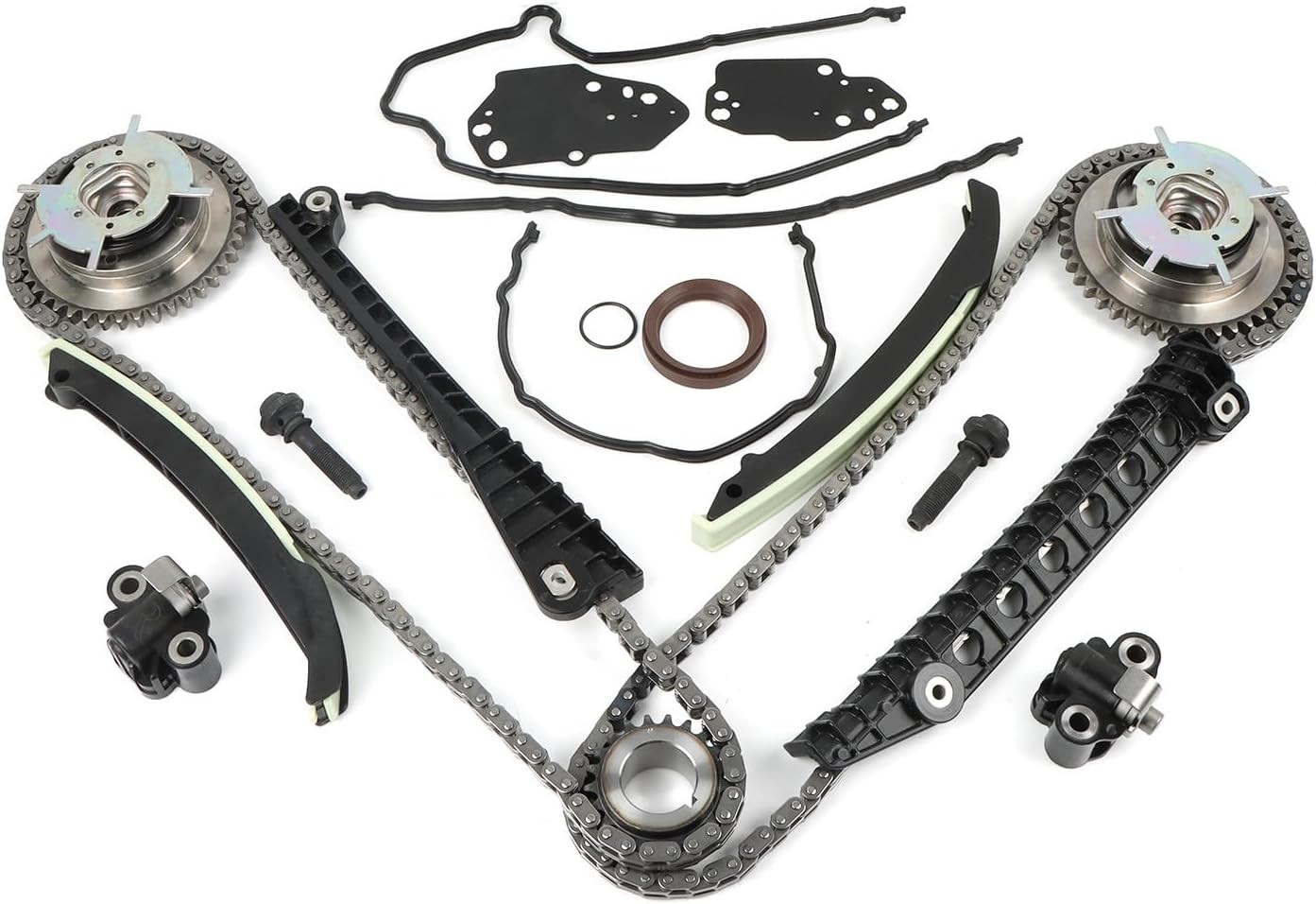 Engine Timing Chain Kit Cam Phaser Camshaft Drive 5.4L Compatible...
