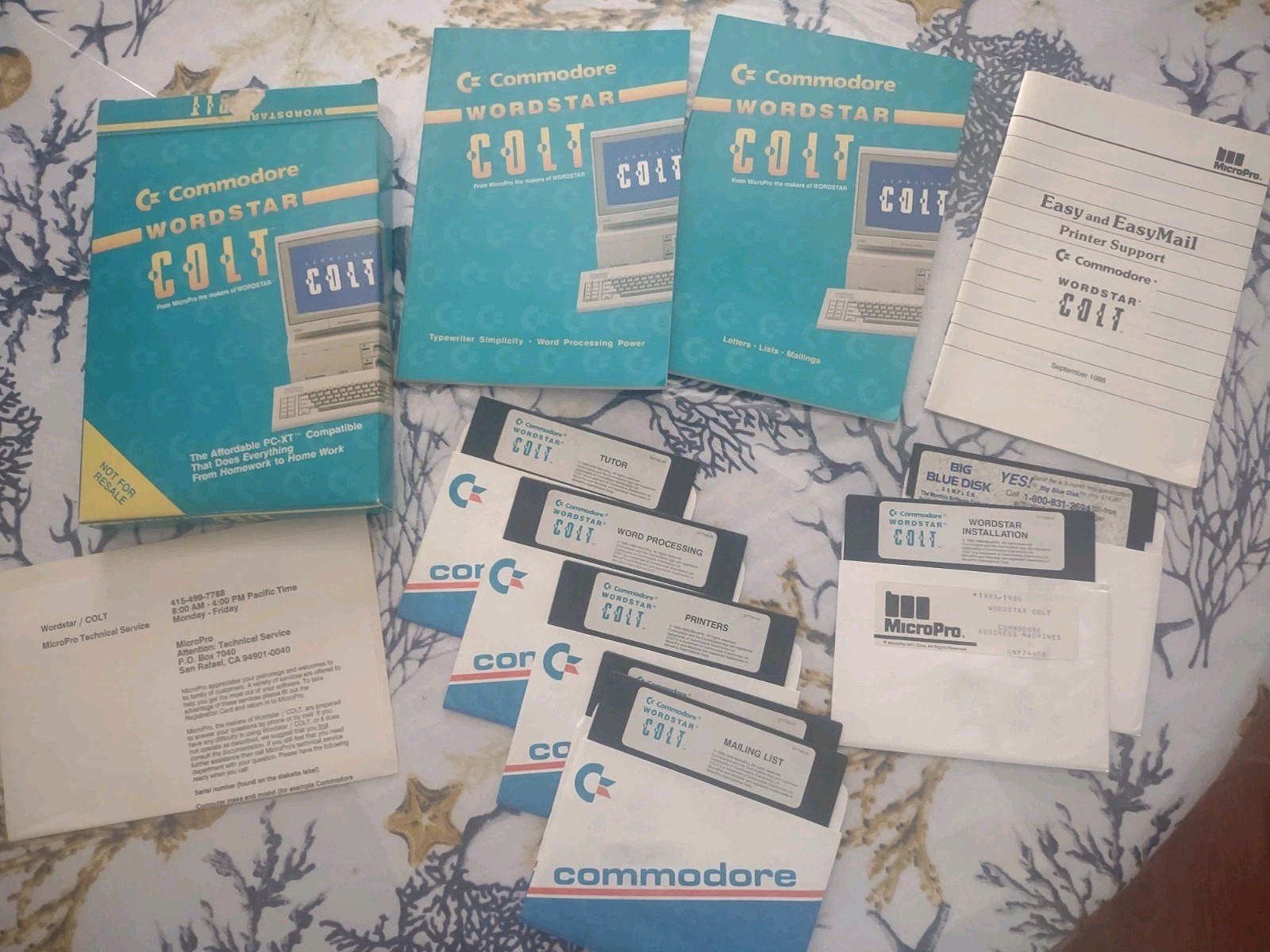 Vintage 1988 Commodore Colt Computer WordStar Software Packing Complete In Box!