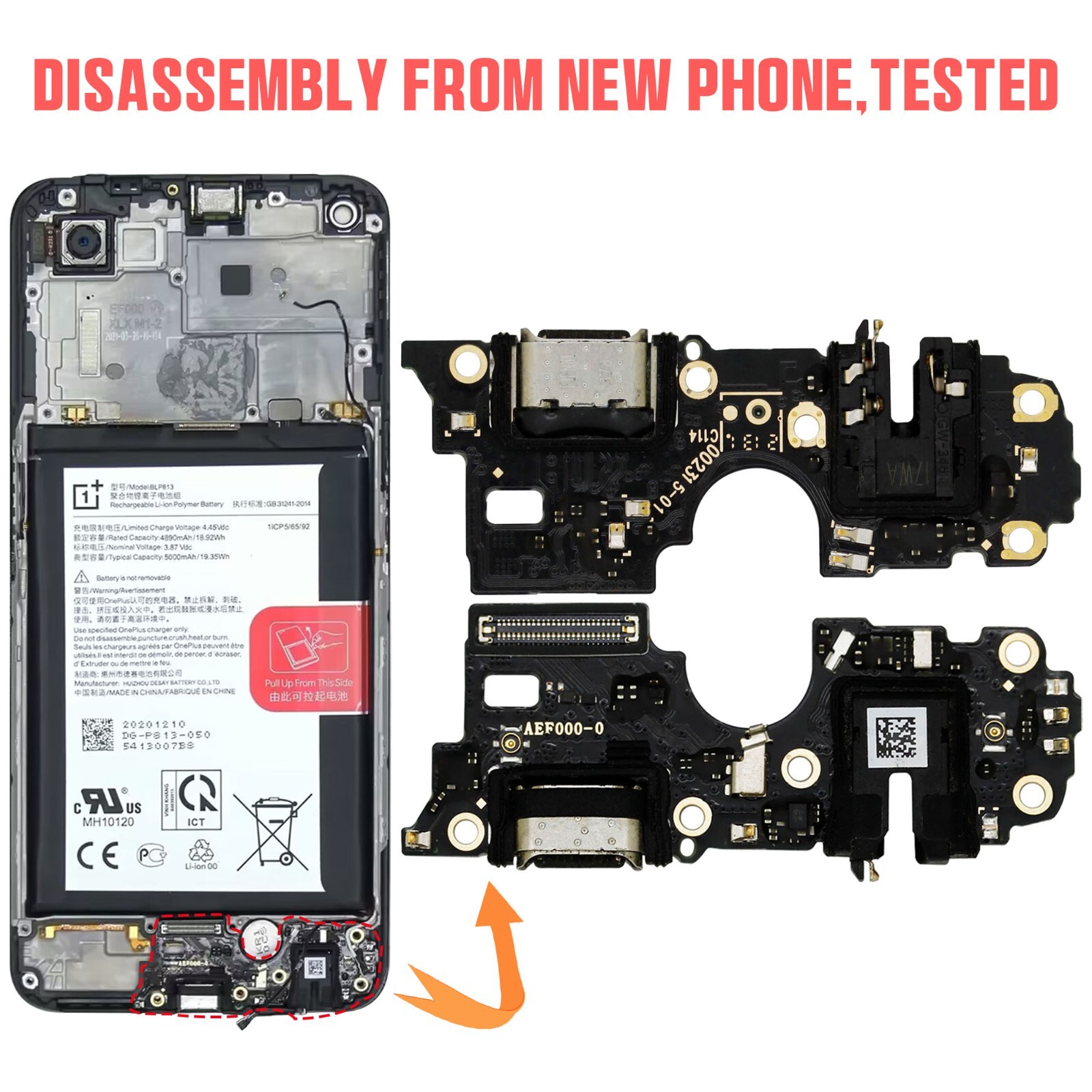 1+ OnePlus Nord N200 5G DE2118 Type-C USB Charging Port Board Dock Connector OEM