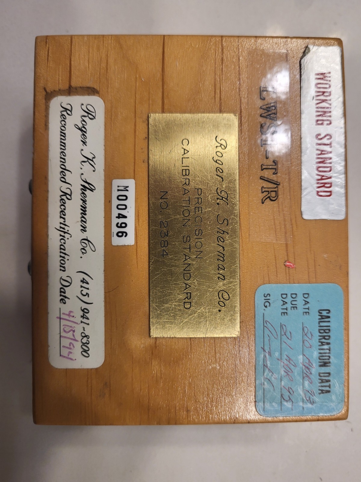 Roger K. Sherman Co. Precision Line Width Standard LWS-1-XP 2304