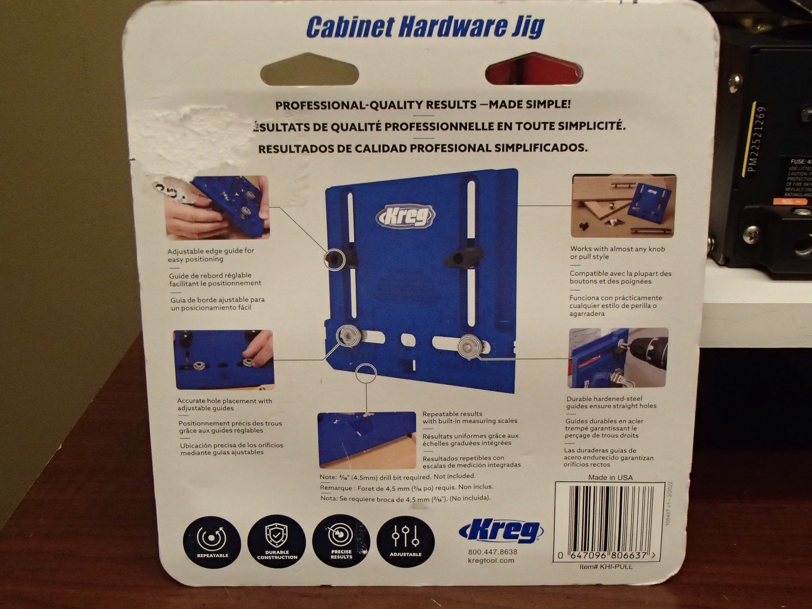 KREG KHI-PULL Cabinet Hardware Jig 1 pc