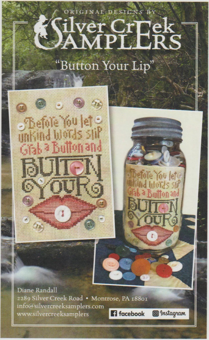Button Your Lip by Silver Creek Samplers cross stitch pattern