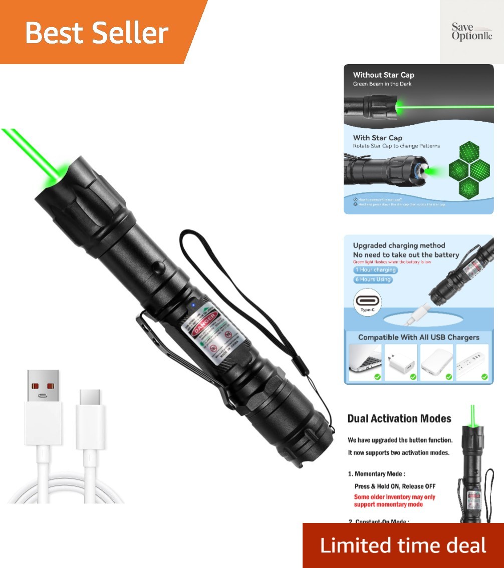 [Professional] Rechargeable Green Laser Pointer High Power Green Beam Light Long