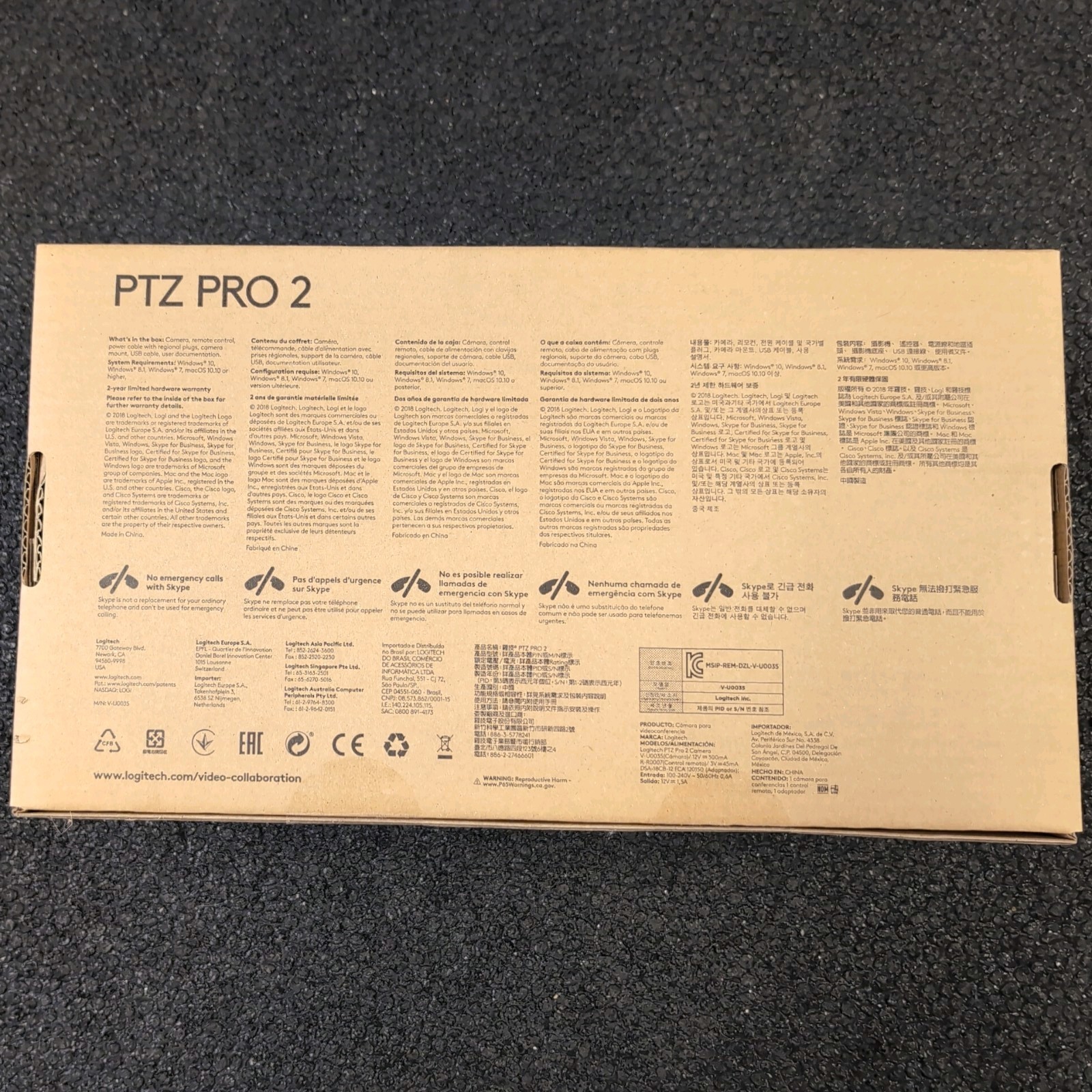 Logitech PTZ Pro 2 Video Conferencing Camera