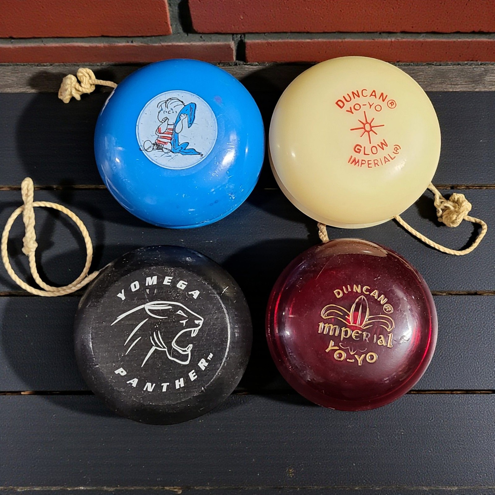 Duncan Yomega Yo-Yo Lot 4 Vintage Imperial Glow Panther Assorted Classic Set