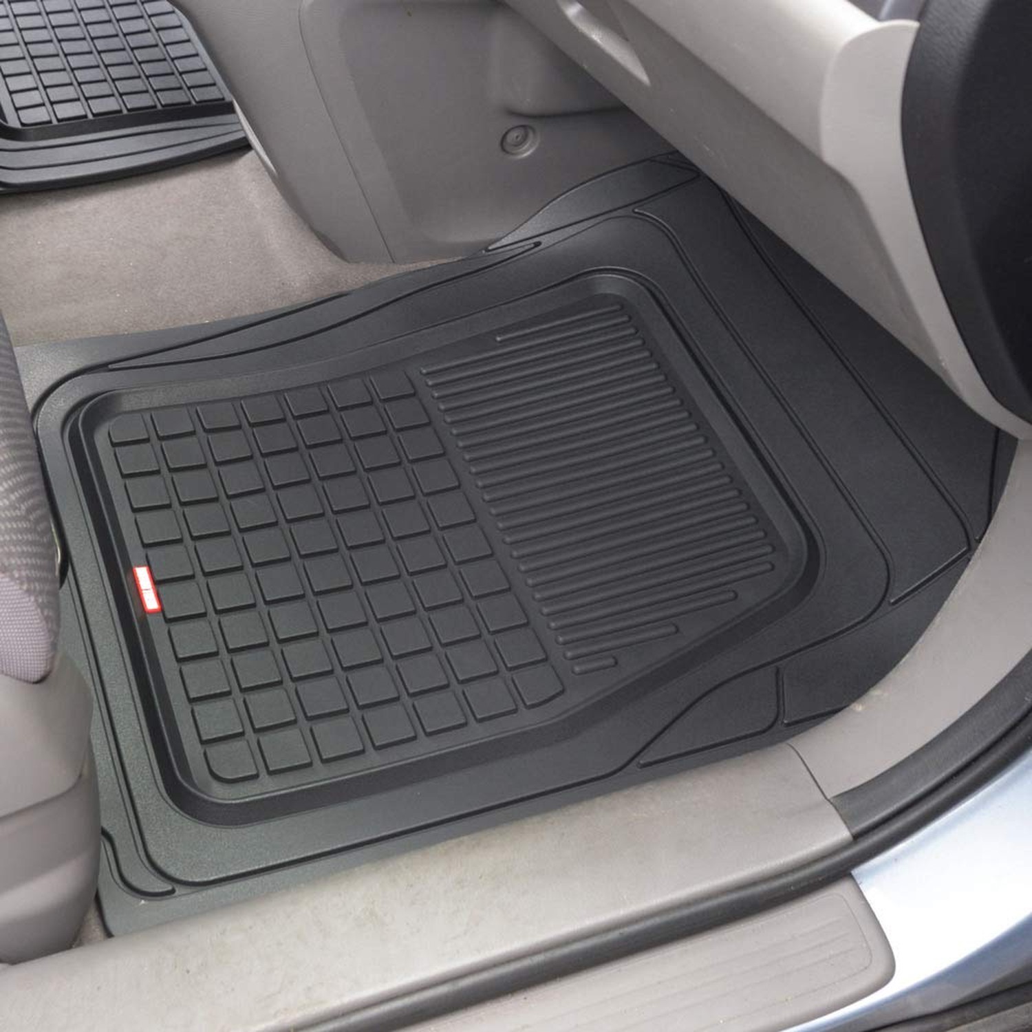 BDK Performance FlexTough 5-Piece Front & Rear Rubber Car Floor Mats & Cargo ...