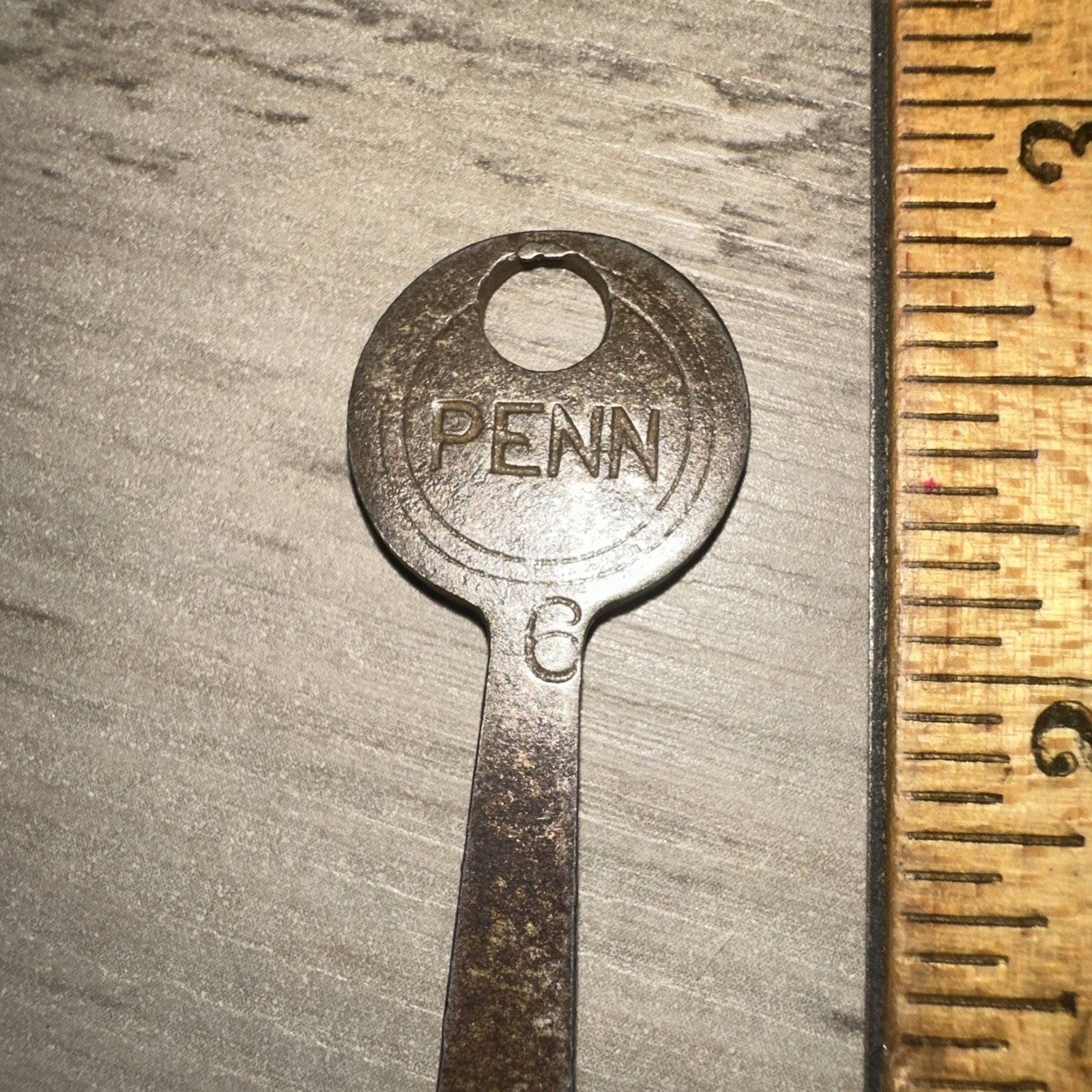 Antique PENN Skeleton Key #6 Solid Barrel. Legit Antique Key!